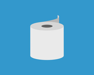 Toilet paper roll or tube icon design, template for wc. Bathroom hygiene icons, kitchen cleaning towel. Blank soft scroll product.