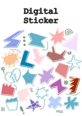 set of cartoon characters, Digital Sticker, Goodnotes Sticker, Journal Sticker, Planner Sticker