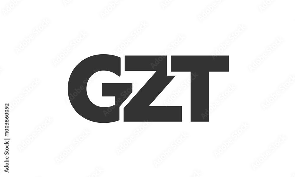 Poster gzt logo design template with strong and modern bold text. initial based vector logotype featuring s