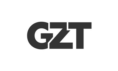Obraz premium GZT logo design template with strong and modern bold text. Initial based vector logotype featuring simple and minimal typography. Trendy company identity.