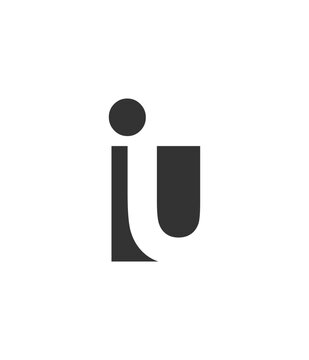 IU creative geometric initial based modern and minimal logo. Letter i u trendy fonts.