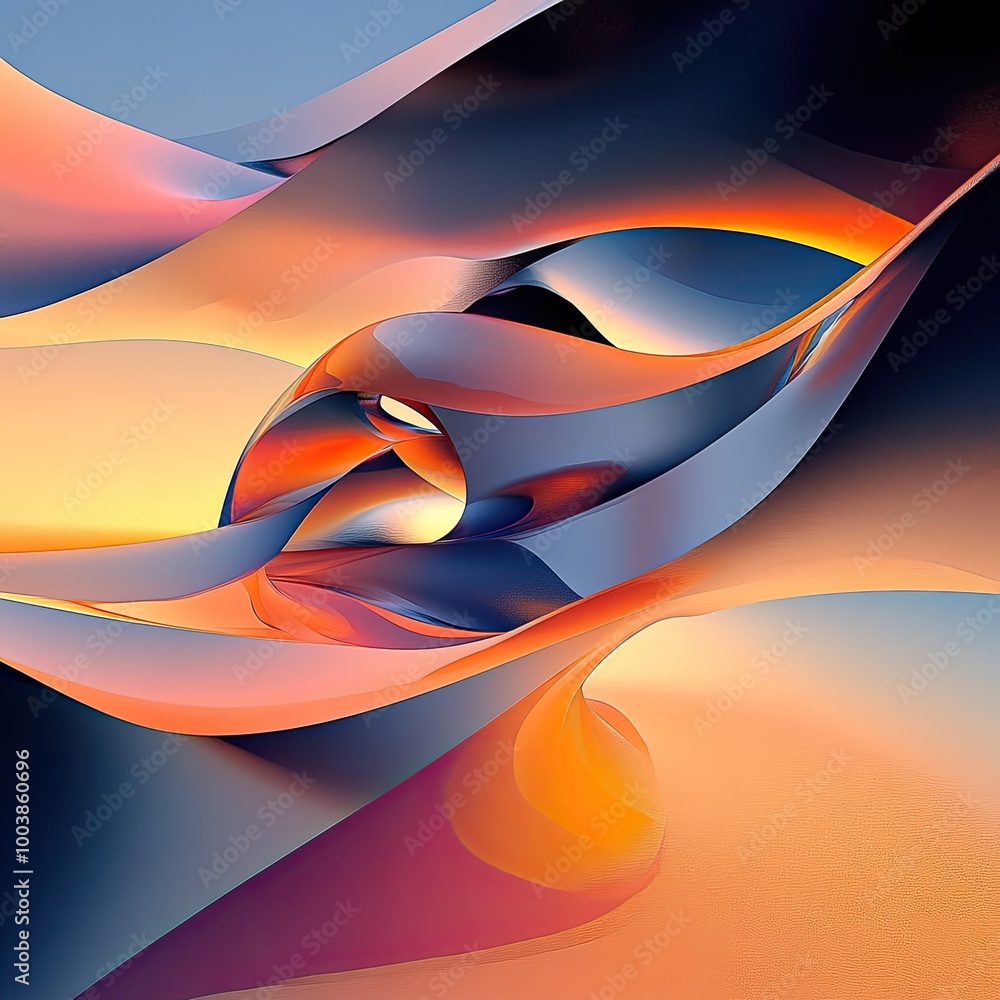 Poster a vibrant abstract wave design showcasing flowing colors and dynamic forms, creating a sense of move