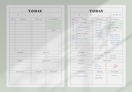 Daily Planner Layout With Clean Design