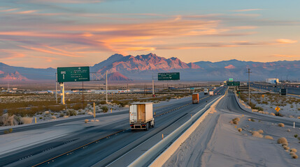 Fototapeta premium A heavy cargo truck on the road