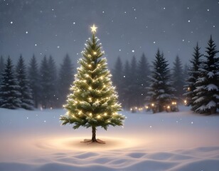 Naklejka premium christmas tree with snow