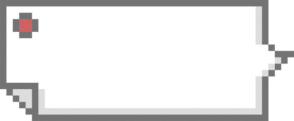 8bit retro game pixel speech bubble balloon icon sticker memo keyword planner text box banner, flat png isolated transparent element design