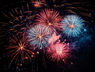 Obraz premium fireworks &nbsp;light up the sky Abstract colored firework background.