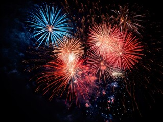 Fototapeta premium fireworks &nbsp;light up the sky Abstract colored firework background.