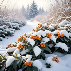 flowers in snow