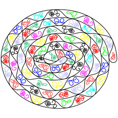 Beautiful colored line illustrations as an ethnic themed design idea