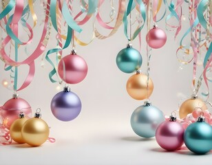 christmas balls on white background