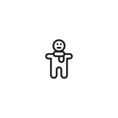 Christmas cookies icon. Gingerbread man style outline. Editable icon.