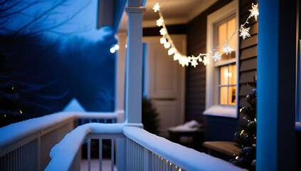 frosty christmas porch snowflake decorations icicle lights