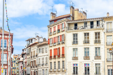 View of residential buildings in the center of Bayonne