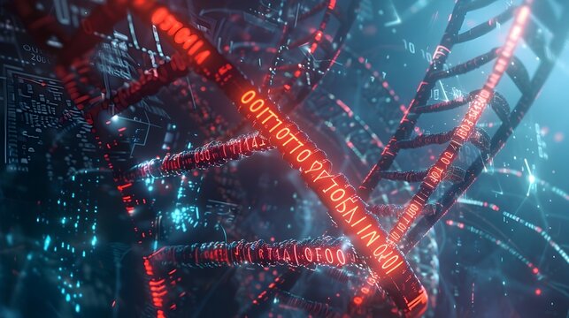 Sci Fi Thriller Scene of Hackers Accessing Top Secret DNA Data