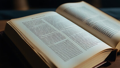 Fototapeta premium book ephesians open bible reveals book cinematic presentation religious projects