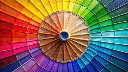 Fototapeta premium An energetic color wheel featuring a broad spectrum of shades, perfect for fostering artistic inspiration and innovative design ideas in creative endeavors.