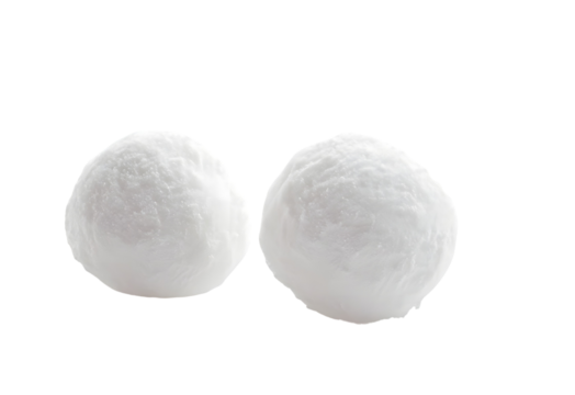 Snowballs isolated on white or transparent background. 