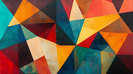 Colorful Overlapping Polygons in Abstract Design
