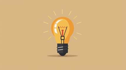 Minimalist vector art of a light bulb, showcasing innovation and business ideas, with an abstract and clean design
