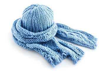 Warm knitted scarf and cap