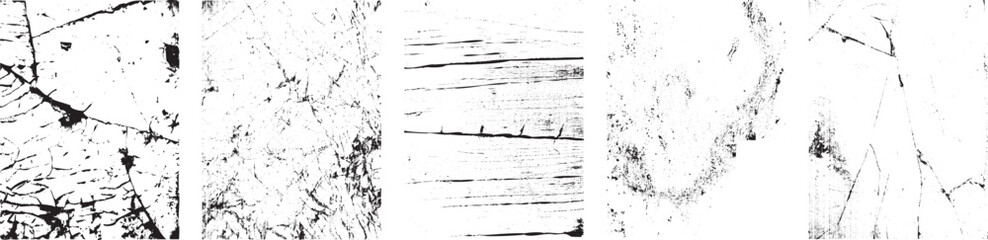 Grunge textures set. Collection of vector, distress, textures .Simply Place grungy textured overlay over any Object to Create grunge ,dirty effect .Various distressed texture for your design. 