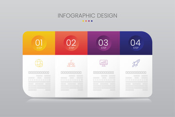 3D Infographic Banner Template with Icons. Business Infographic Design.