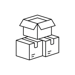 package box line icon with white background vector stock illustration