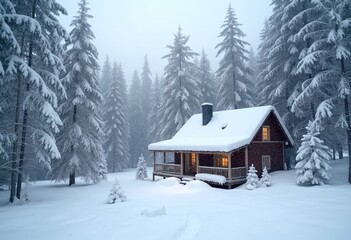 Cabin with winter