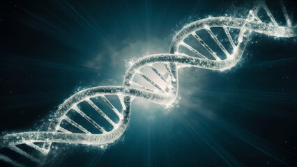 DNA double helix and genome sequence concept for molecular biochemistry backgrounds, genetic code and gene research