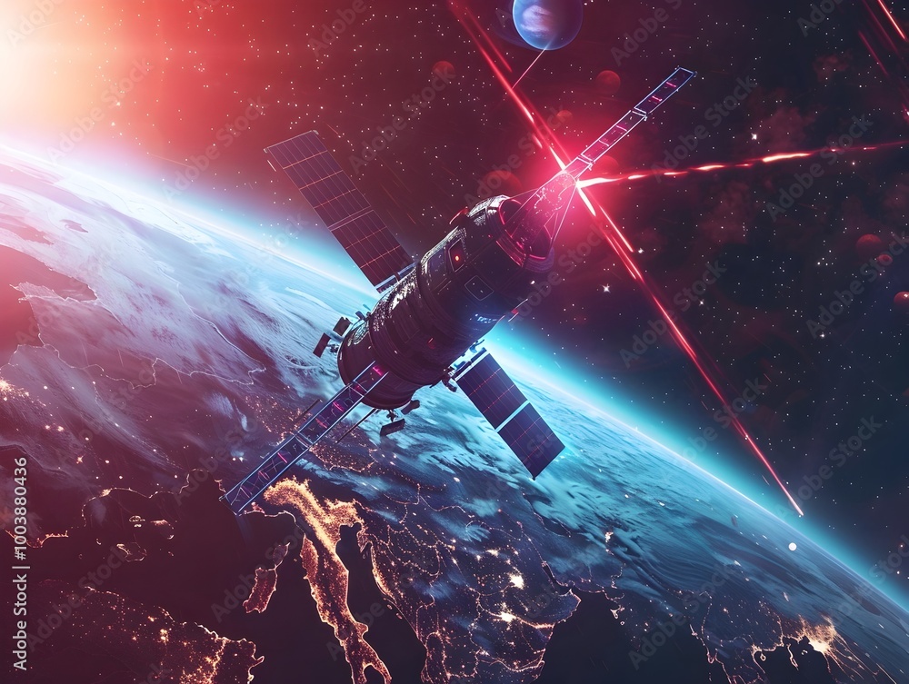 Aufkleber quantum internet powered space mission instantly transmitting data from distant planets to earth