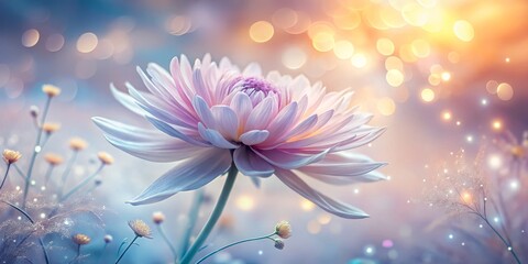 Obraz premium Intricately detailed close-up of fantasy blooms, their fragile pastel petals radiate a whimsical charm, evoking a sense