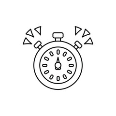 clock line icon with white background vector stock illustration
