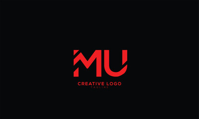 MU Abstract initial monogram letter alphabet logo design