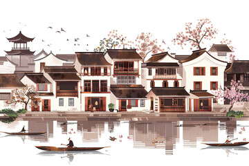 世界遺産   中国・京杭大運河　水路に囲まれた情緒溢れる水郷の町々