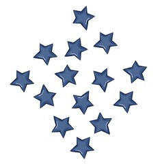 Blue star illustration pattern on transparent background. Wallpaper, background, border, fabric, kids