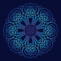 Colorful mandala ornament. Blue colors