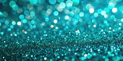 Teal sparkling background adorned with shimmering glitter, perfect for elevating creative and elegant design projects with a touch of exuberance and sophistication.