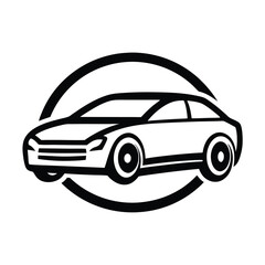 This Car Shield Emblem Line Art Logo features a sleek silhouette vector design, perfect for hobbies and customization. Ideal for automotive enthusiasts, it's a stylish addition to any project or brand