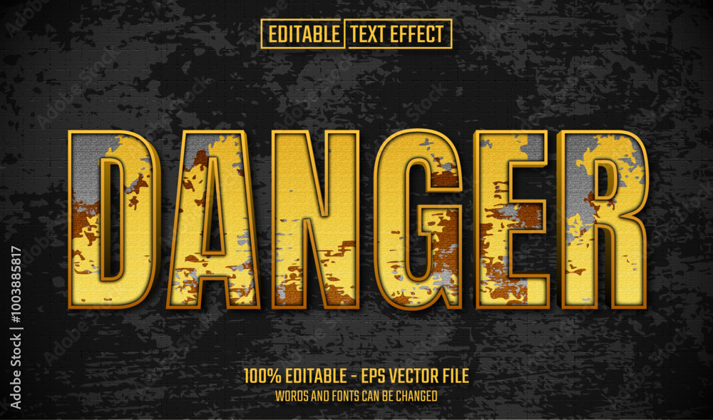 Canvas Prints danger editable text effect