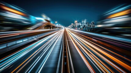 Night Drive: City Highway Lightspeed Blur 