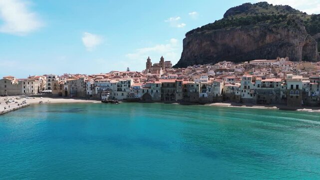 Aerial view of Cefalu sicily italy