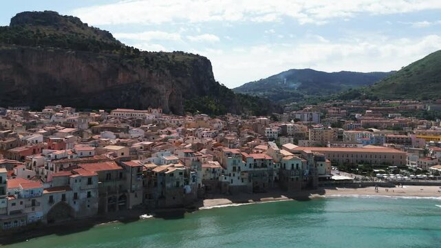 Aerial view of Cefalu sicily italy