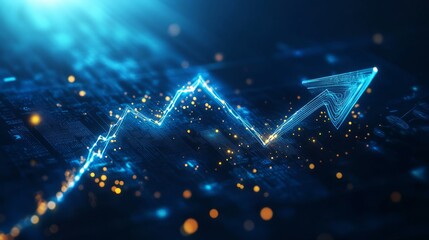 Business Growth Concept with Digital Arrow Chart