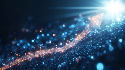 Obraz premium Business Growth Concept with Digital Arrow Chart