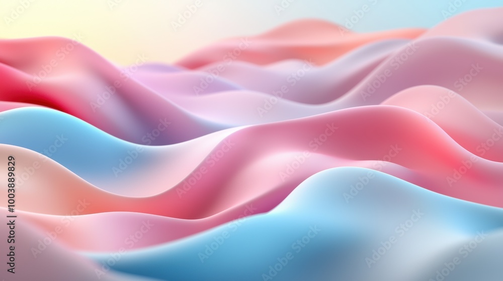 Poster soft waves of color in gentle flowing patterns