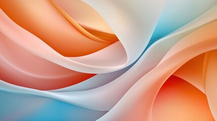 Soft Abstract Waves in Gentle Color Palette