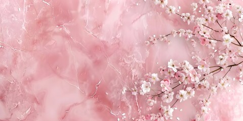 Fototapeta premium A pink background with white flowers 