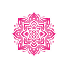 Elegant and Intricate Pink Mandala Flower Pattern for Meditation Yoga Art Projects and Wall Decor