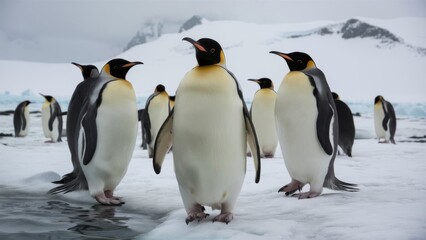 Fototapeta premium group of penguins